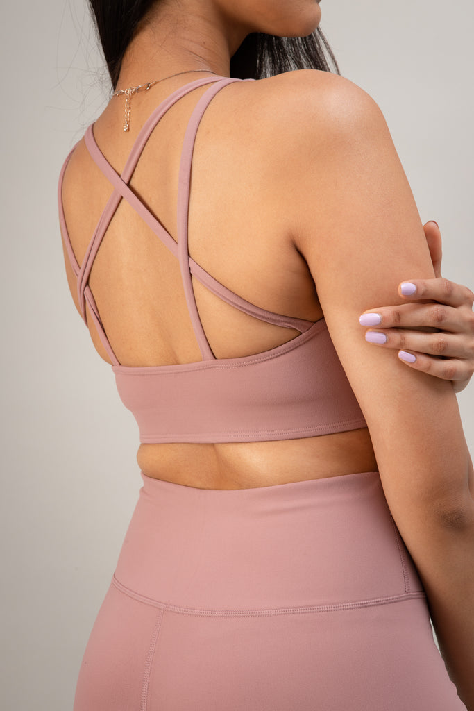 Close-up back view of Clarity Bra - Desert Rose
