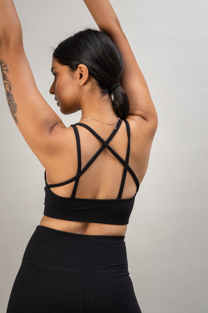 Close-up back view of Clarity Bra - Black