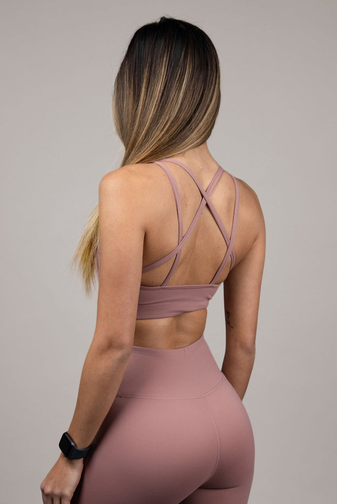 Close-up back angle view of Clarity Bra - Desert Rose 
